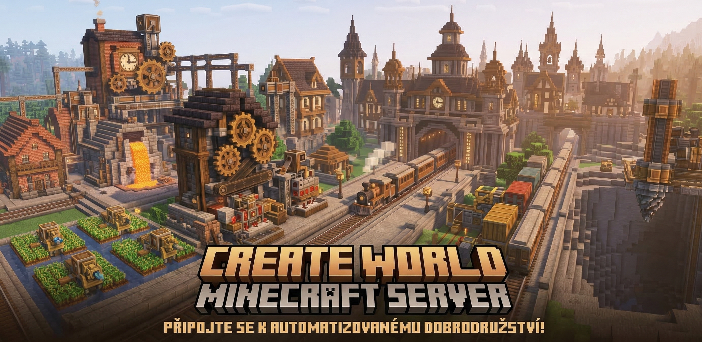 Vlaková trať a krajina AgroKrach Create World